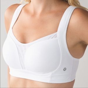 Lululemon White Ta Ta Tamer Sports Bra